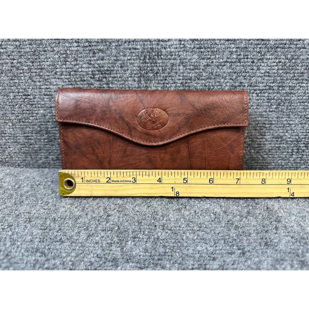Buxton Genuine Leather Women's Wallet Brown Clutch Kiss Lock - Picture 9 of 14